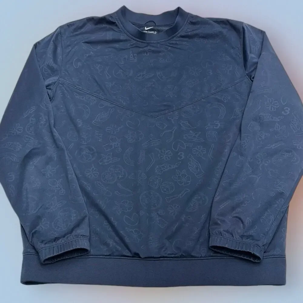 NIKE SHIELD Men’s Medium LUCKY PRINT Navy Blue Windshirt Jacket